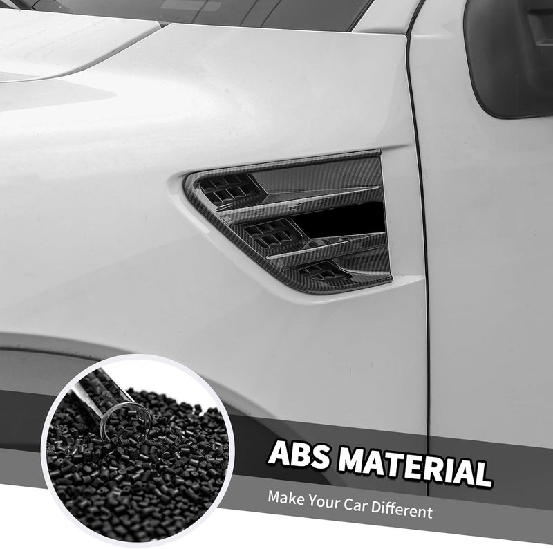 Jimen Fit for Ford F-150 SVT Raptor 2009-2014, 2PCS Car Side Fender Vent Cover Trim (Carbon Fiber) - Image 4